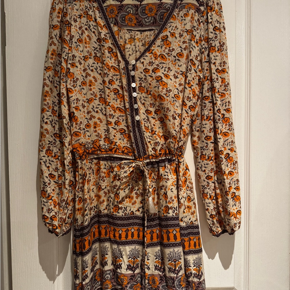 Spell Romper in Orange and Cream